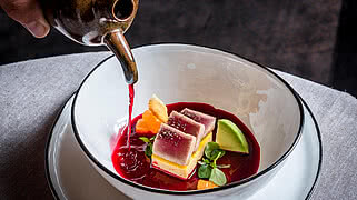 [Translate to English:] Ein leckeres Gericht im Restaurant des Hotels Gmachl