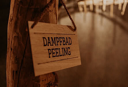 Dampfbad Schild im Hang Spa im Wellnesshotel Gmachl in Bergheim bei Salzburg
