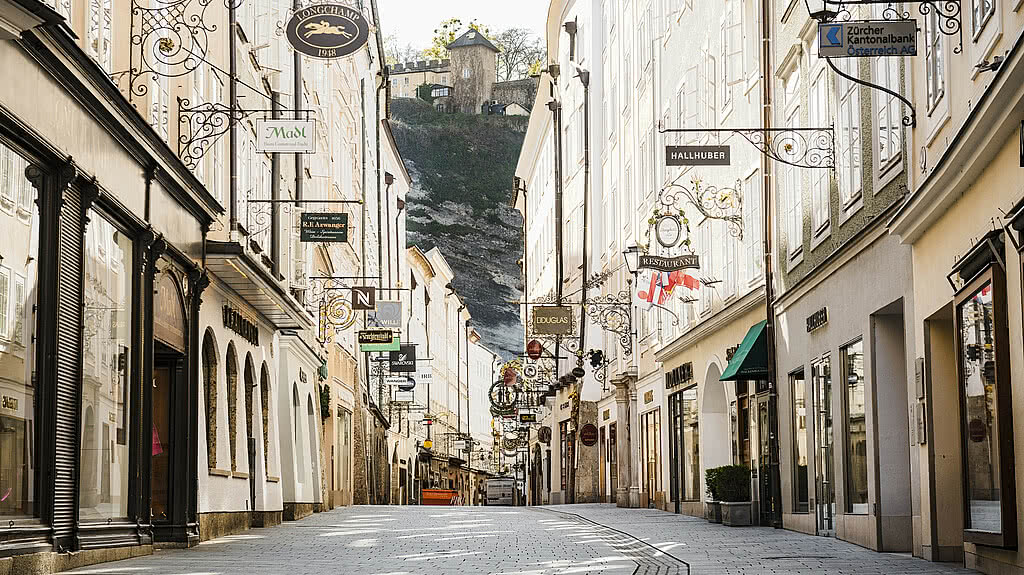 Die Getreidegasse in der Altstadt Salzburg