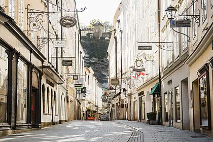 Die Getreidegasse in der Altstadt Salzburg