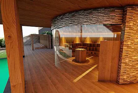 Belebende Teichsauna im HangSPA im Genussdorf Gmachl in Bergheim bei Salzburg